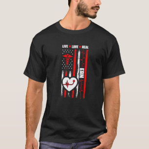Usa Flag Emergency Room Nurse Medical Ern Nursing T-Shirt