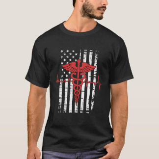USA Flag EMT Nurse Doctor First Responder Gifts Wo T-Shirt