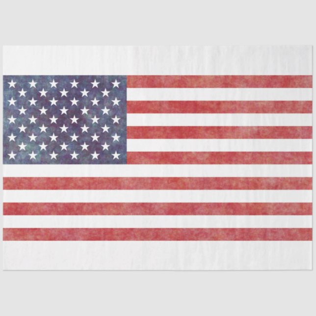 USA Flag Faded Decoupage Tissue Paper (Front)