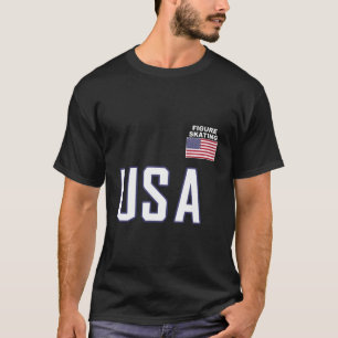 Usa Flag Figure Skating Team Equipment Ice Skating T-Shirt