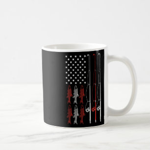 Usa Flag Fishing Shirt Dad Grandpa Retro Fishing D Coffee Mug