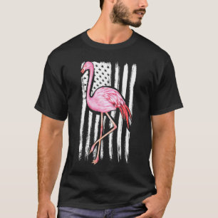 Usa Flag Flamingo Animals Zoo Keeper Birthday Par T-Shirt