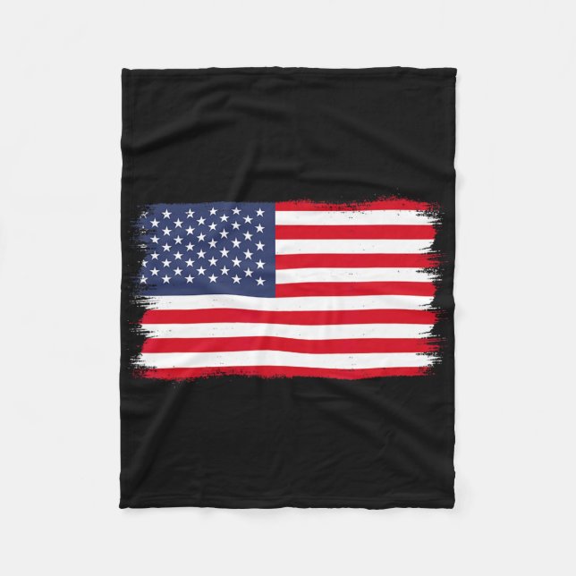 Usa Flag  Fleece Blanket (Front)