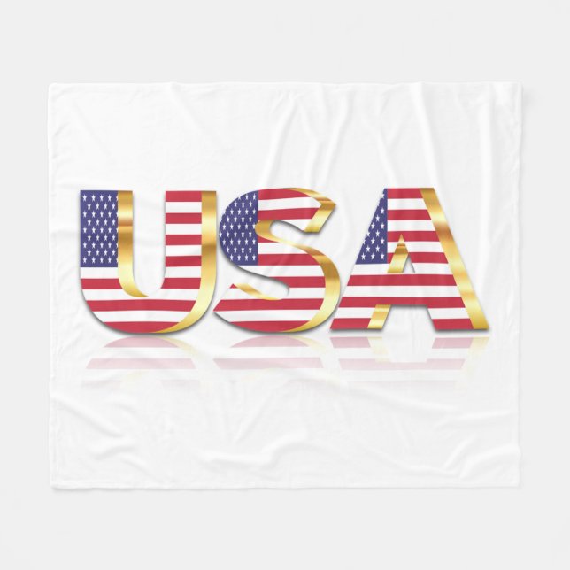 USA Flag Fleece Blanket (Front (Horizontal))