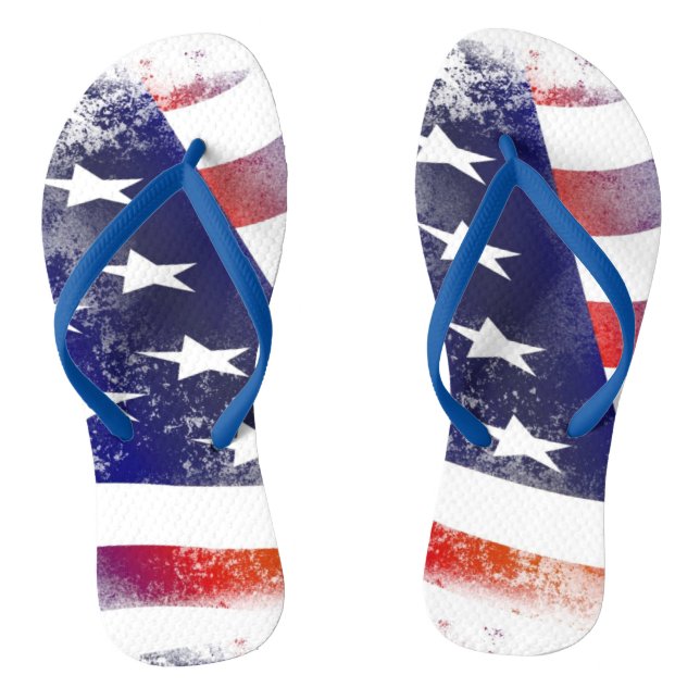 USA Flag Flip Flops (Footbed)