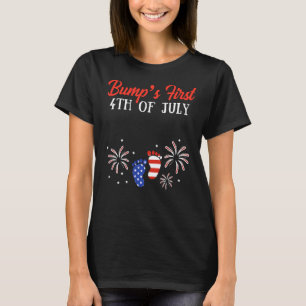 Usa Flag Footprint Pregnancy Announcement Funny 4t T-Shirt