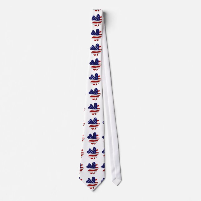 USA Flag Four-Leaf Clover Tie (Front)