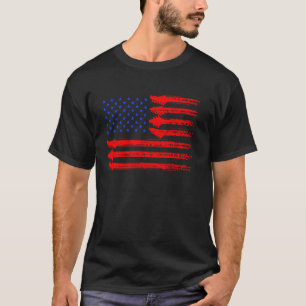 USA Flag From Electric Guitars American Rocker Mus T-Shirt