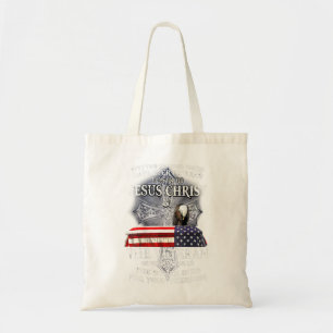 USA Flag Fully Vaccinated By The Blood Of Jesus T- Tote Bag