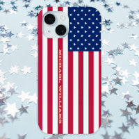 USA Flag Gold Monogram Patriotic American Stylish