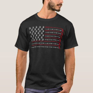 USA Flag Golf Club Sport Gift America Golf boy T-Shirt