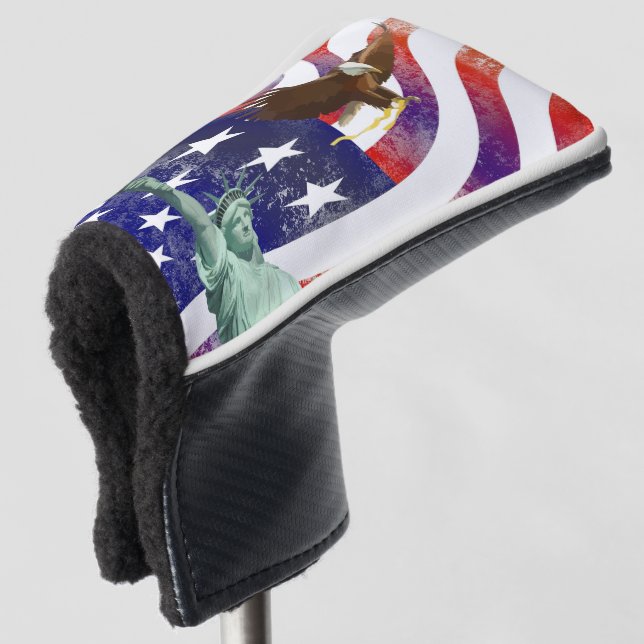 Usa flag golf head cover (3/4 Front)
