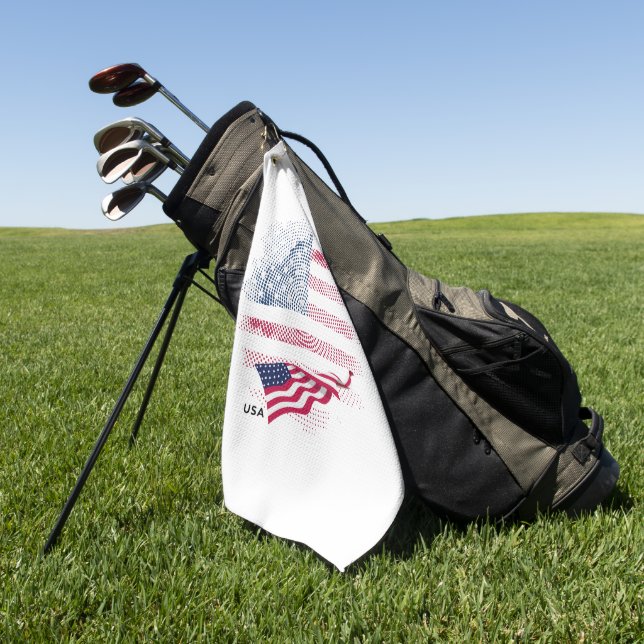 USA flag Golf Towel (Green)