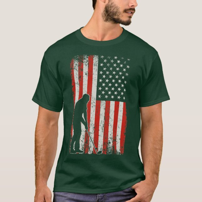 USA Flag Golfer T-Shirt (Front)