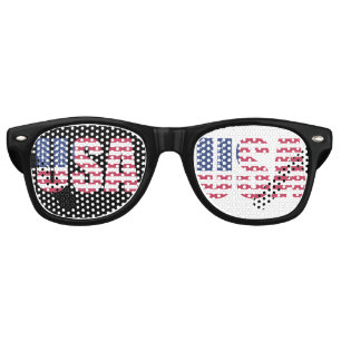 USA Flag Graphic Retro Sunglasses - Patriotic Fest