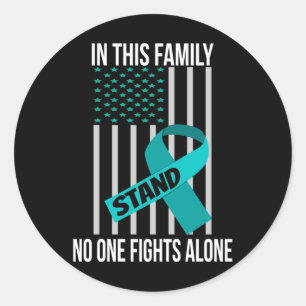 Usa Flag Green Ribbon Shirt Mental Health Awarenes Classic Round Sticker