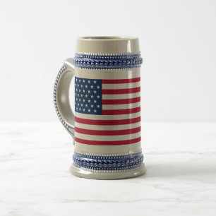 Usa Flag Grey /Blue 22 oz Stein