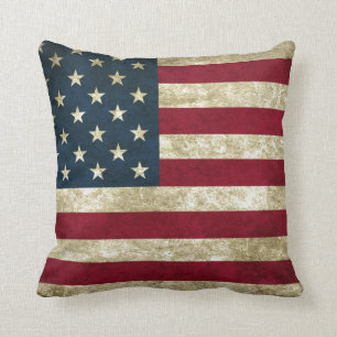 USA Flag Grunge Cushion