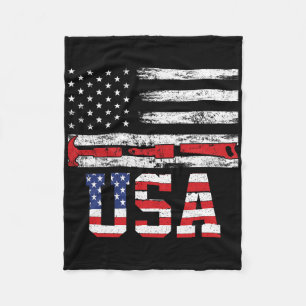 Usa Flag Hammer 4th Of July 1776 Freedom Independe Fleece Blanket