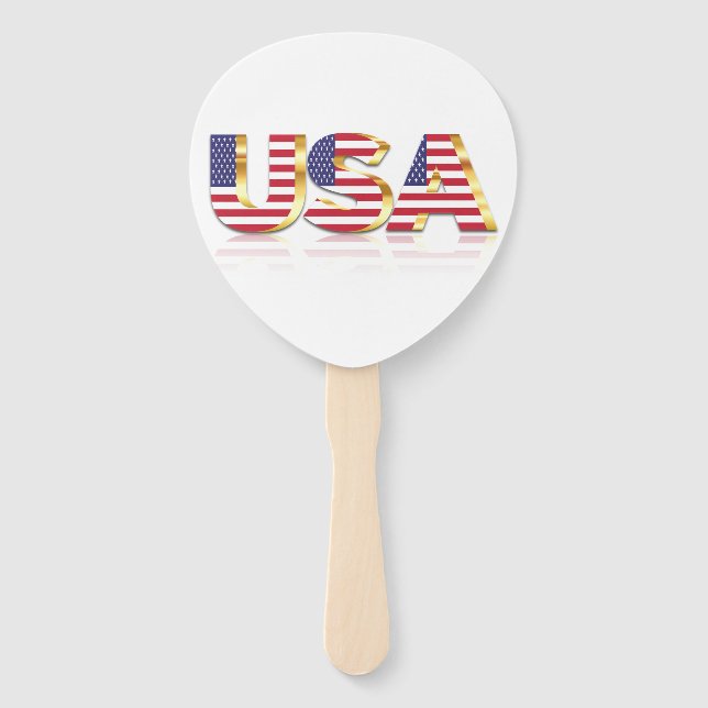 USA Flag Hand Fan Patriotic American (Front)