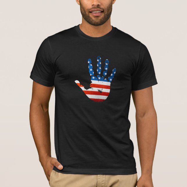 USA Flag Handprint T-Shirt (Front)