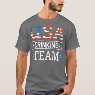 USA Flag Hats Happy 4TH Of July Day Beer Wine T-Shirt