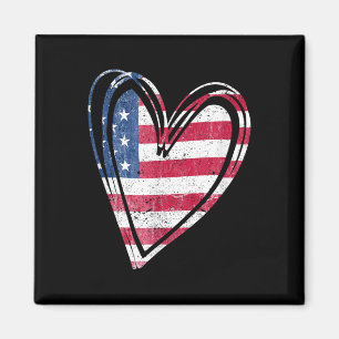 Usa Flag Heart American Patriotic Armed Forces Magnet
