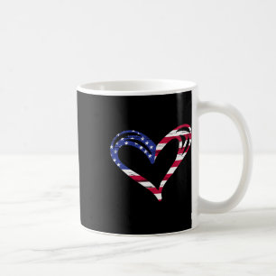 Usa Flag Heart American Patriotic Armed Forces Mem Coffee Mug