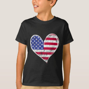 Usa Flag Heart American Patriotic Armed Forces T-Shirt