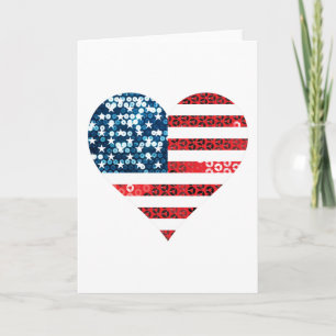 usa flag heart card