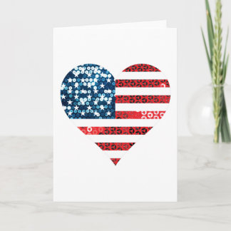 usa flag heart card
