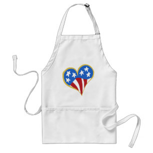 USA Flag Heart Chef's apron