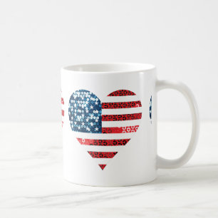 usa flag heart coffee mug