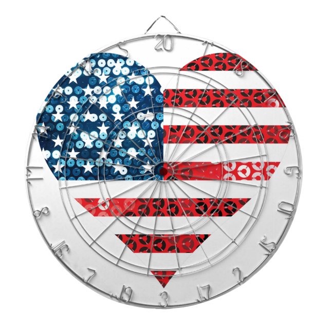 usa flag heart dartboard (Front)