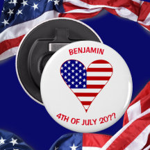 USA Flag Heart Funky Personalised