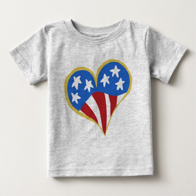 USA Flag Heart  Infants & Toddler T-shirts (Front)