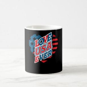 USA Flag Heart - LOVE USA EVER Coffee Mug