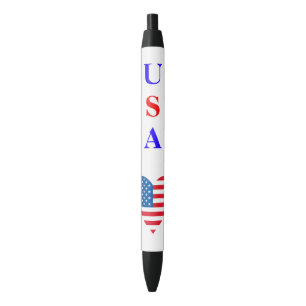Usa Flag Heart Pen
