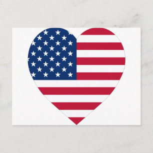 USA Flag Heart Postcard
