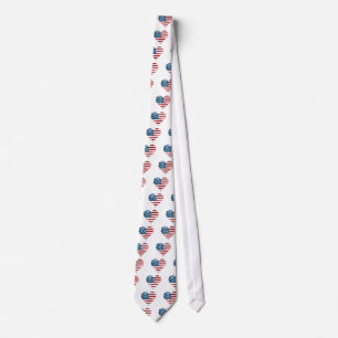 usa flag heart tie