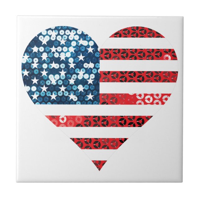 usa flag heart tile (Front)
