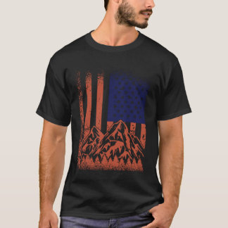 USA Flag Hikers Hike Hiking T-Shirt