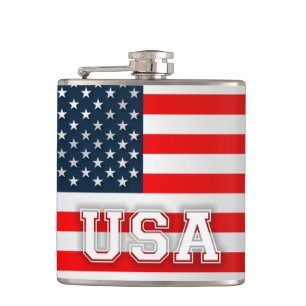USA Flag Hip Flask