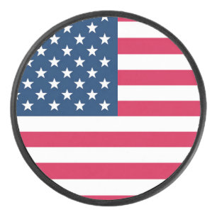 USA Flag Hockey Puck