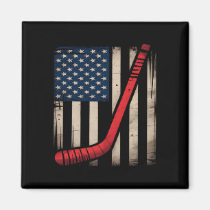 Usa Flag Hockey Stick Magnet