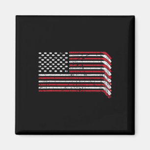 Usa Flag Hockey Sticks American Pride 4th Of July  Magnet