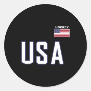 Usa Flag Hockey Team Cool Player Equipment Apparel Classic Round Sticker