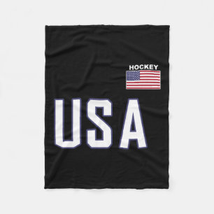 Usa Flag Hockey Team Cool Player Equipment Apparel Fleece Blanket