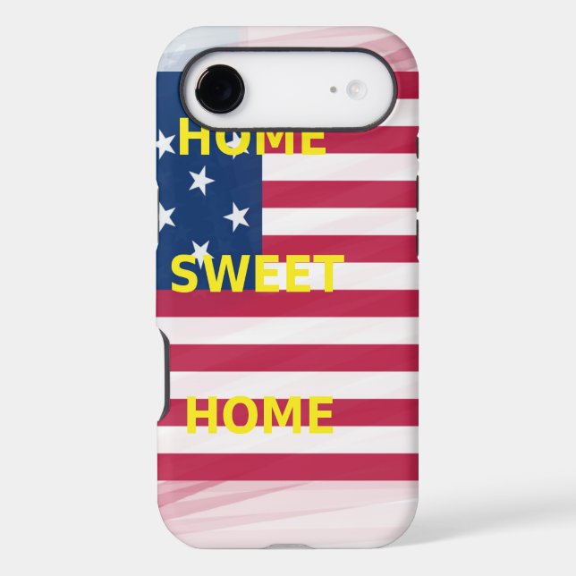 USA Flag "Home Sweet Home" Art Print (Back)