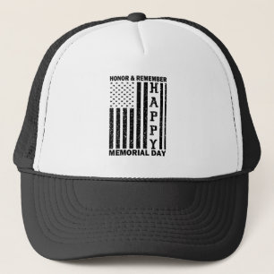 Usa Flag Honour Remember Happy Memorial Day Funny Trucker Hat